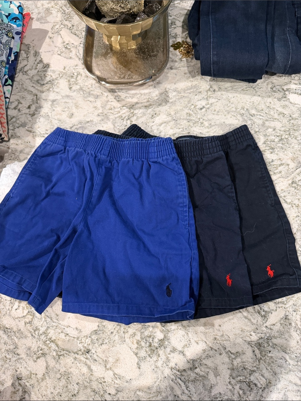 Boys size 5 Ralph Lauren Kids' Polo Cotton Shorts - Blue & Navy